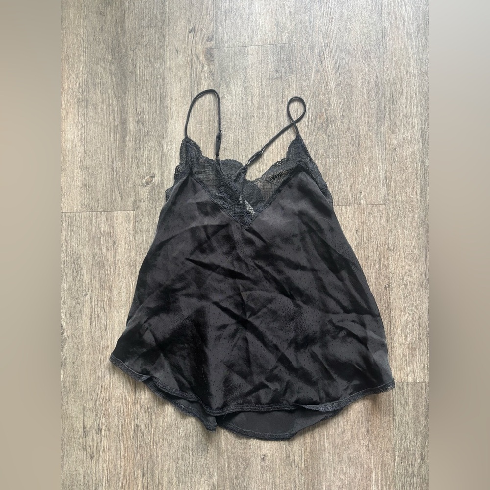 Black Lace Trim Cami Top